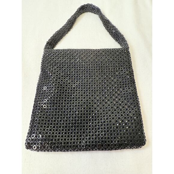 Jessica McClintock Black Sequin Evening Purse /Handbag - Picture 2 of 7